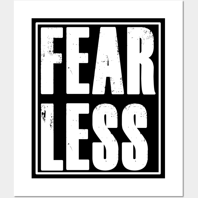 FEARLESS Motivational Entrepreneur Fitness Workout Gifts Wall Art by ChrisWilson